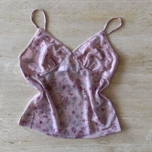 Vintage Style y2k floral pink camisole top